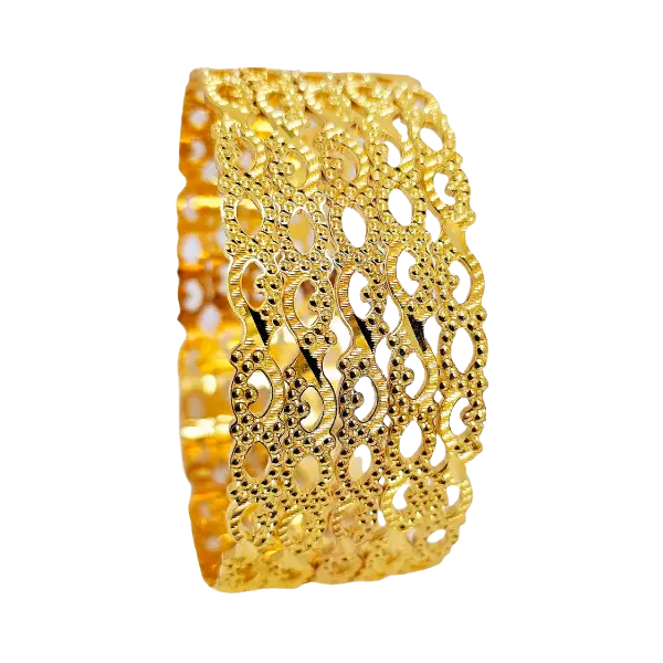 CNC cut gold bangle