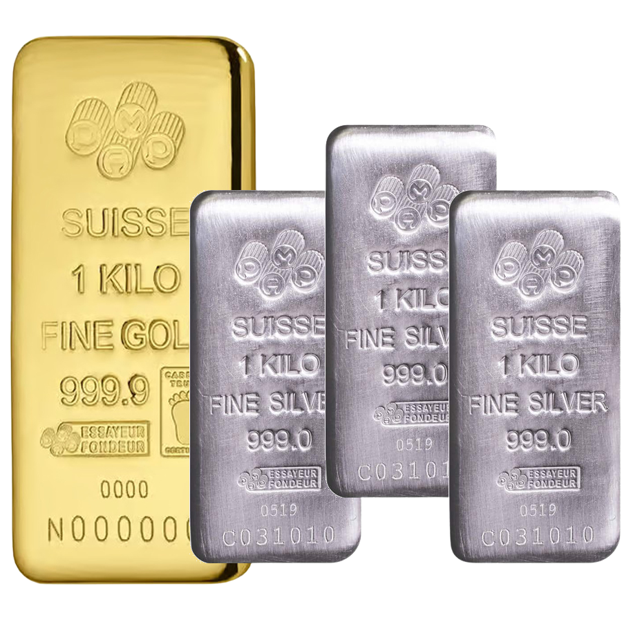 Fine gold and silver bars